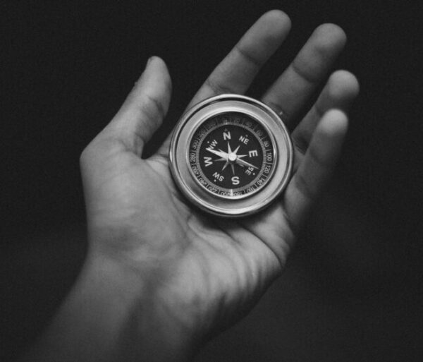compass on hand